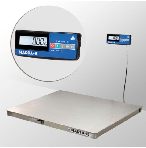 Весы платформенные нержавеющие с RS, USB, Ethernet, WiFi МАССА-К 4D-PM.S-12/10-500-A RUEW Весы
