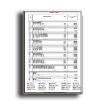 لیست قیمت برای مقیاس جرم-K из каталога МАССА-К